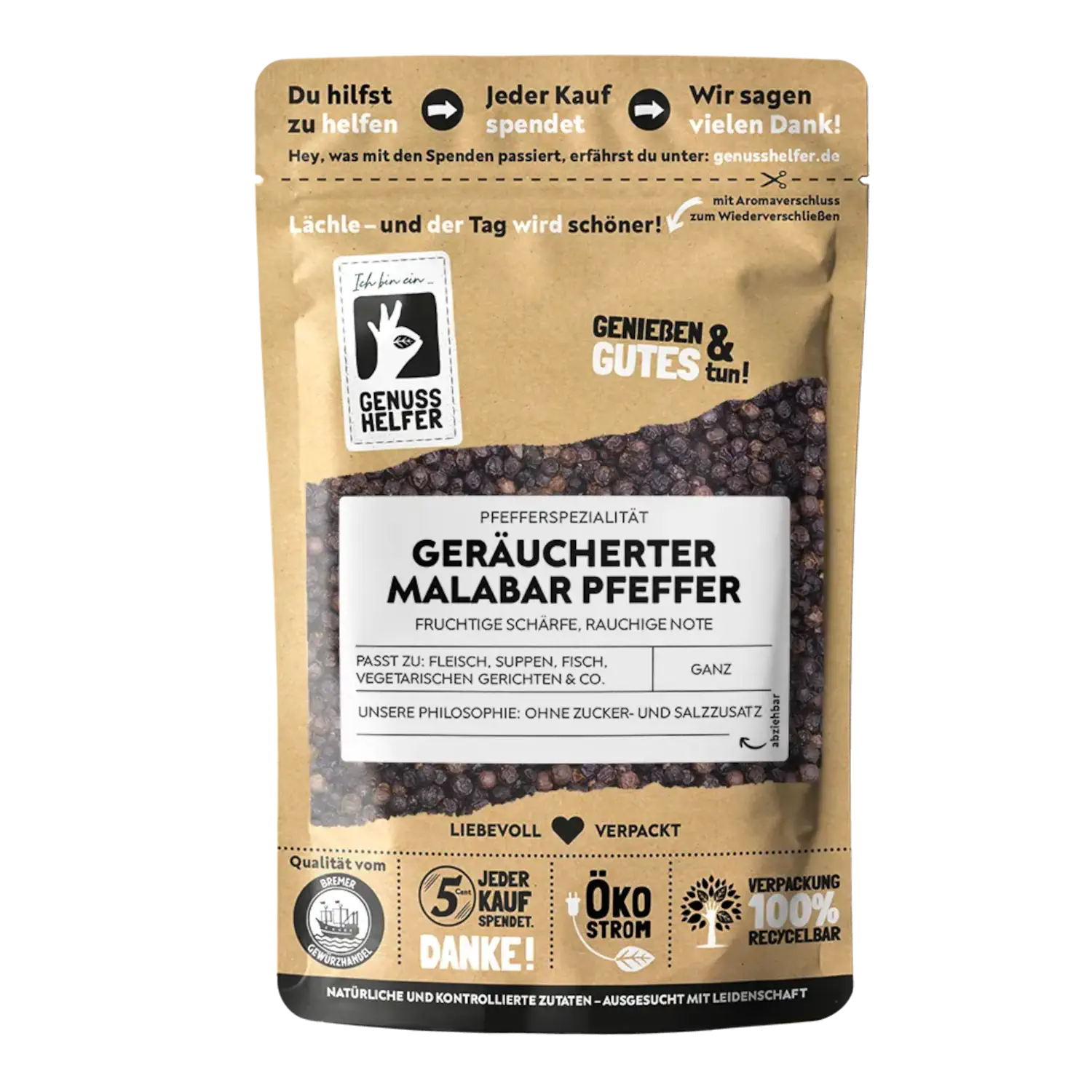 Malabar Pfeffer, geräuchert