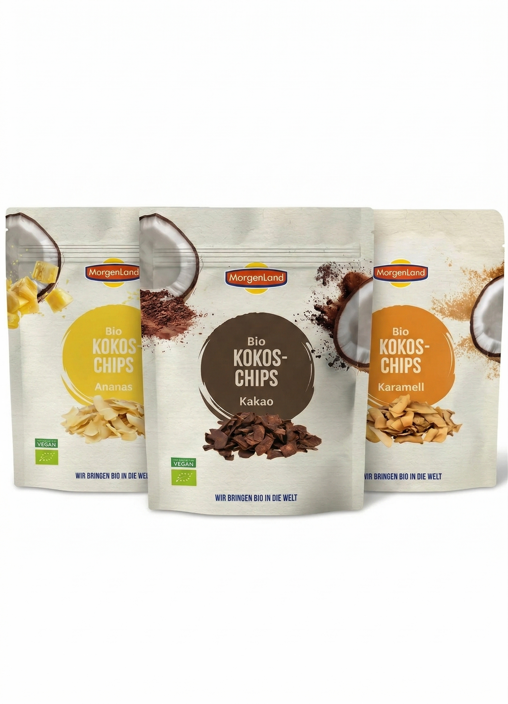 Kokoschips Kakao, Karamell oder Ananas
